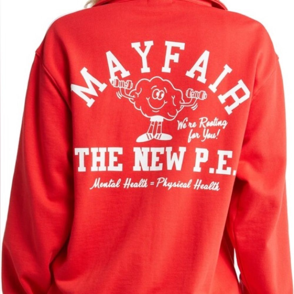 The Mayfair Group Red New P.E. Track Jacket Zip Up Sweatshirt size M/L